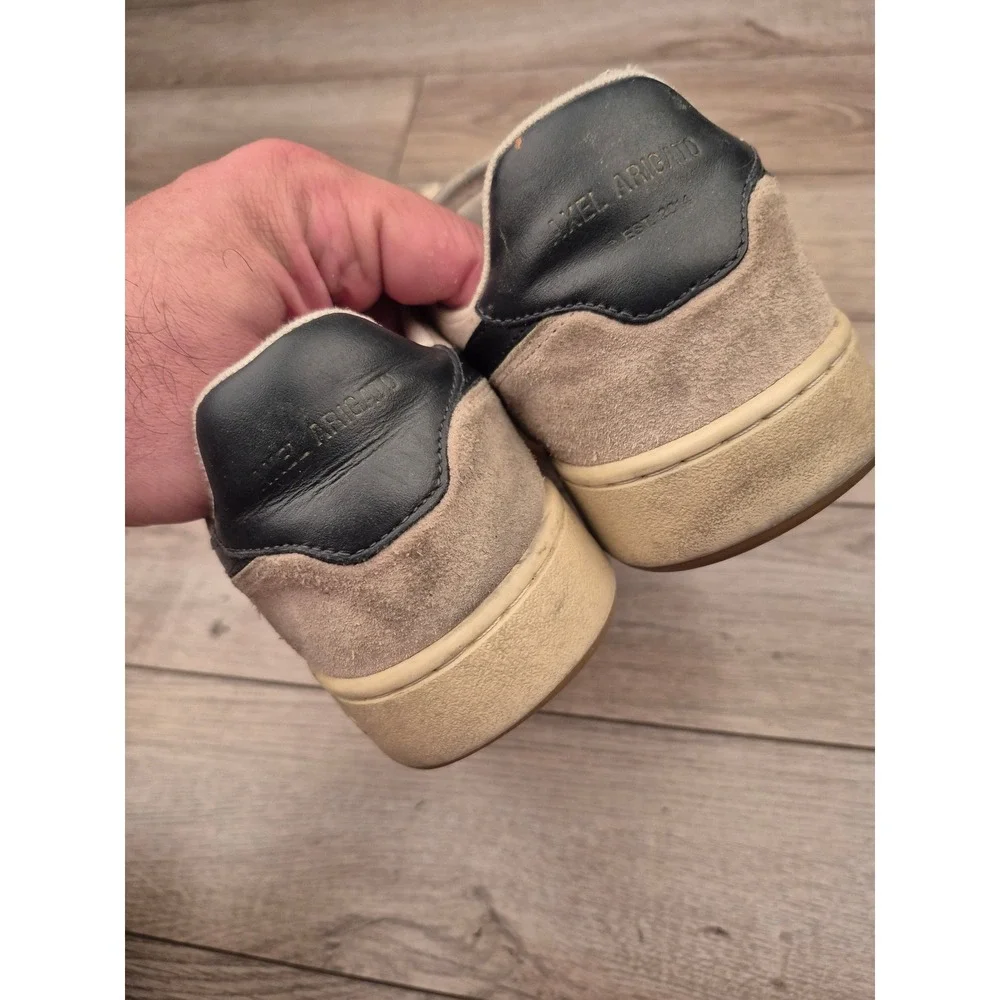 Axel Arigato Dice Lo Beige Gray Suede Navy Leather Low Top Sneakers Mens Sz 9 - Picture 9 of 14
